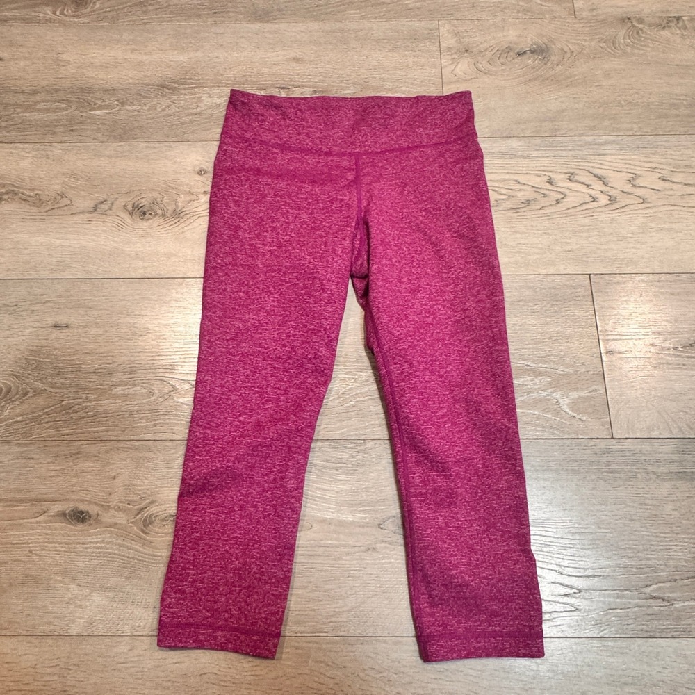 Under Armour Womens Pink‎ Heathered Capris Athletic Crop Leggings Size Medium M
